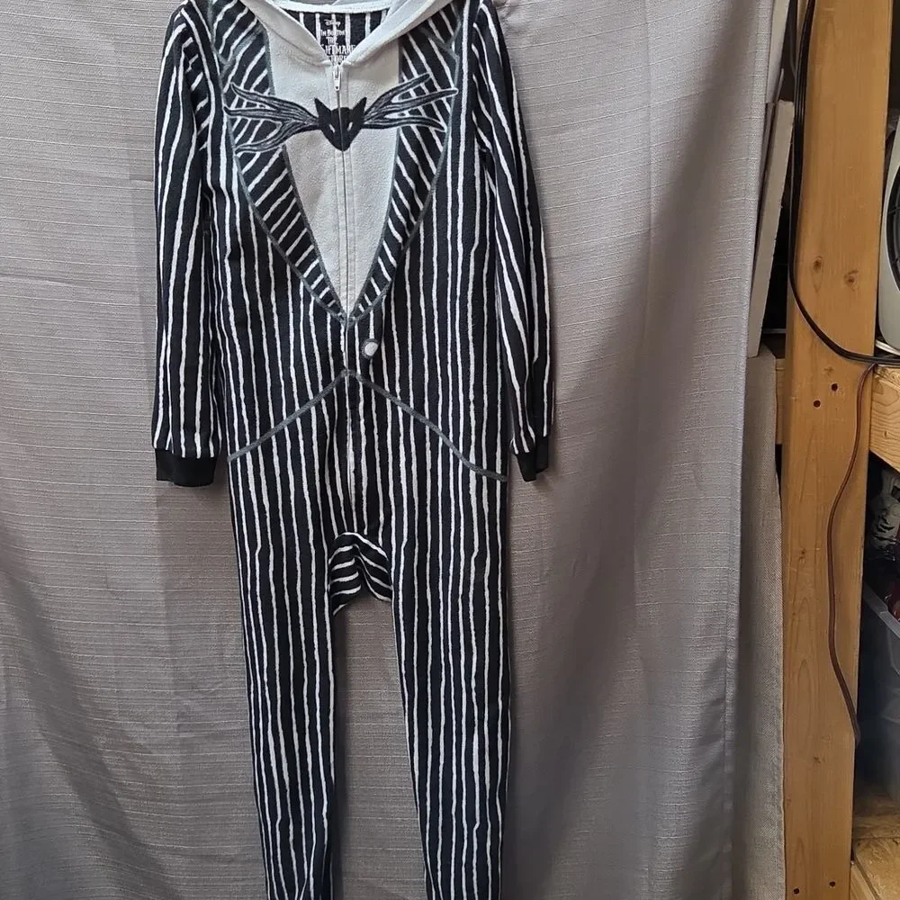 Nightmare Before‎ Christmas Jack Kid's Small 6/7Hooded Union Suit Pajama Costume - Picture 2 of 6